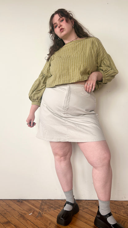 1990s khaki mini skort, sz. XL