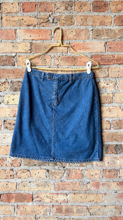 1990s denim mini skirt, sz. medium